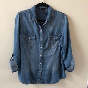 I.N.C Women’s Denim Snap Up Shirt Size 12